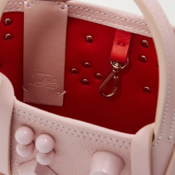 🆕 CHRISTIAN LOUBOUTIN Calfskin Empire Spike Studded Mini NorthSouth Cabata Tote - Picture 9 of 12